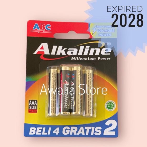 Hot Sale Baterai Alkaline ABC AAA A3 isi 6, 4 bonus 2 ..