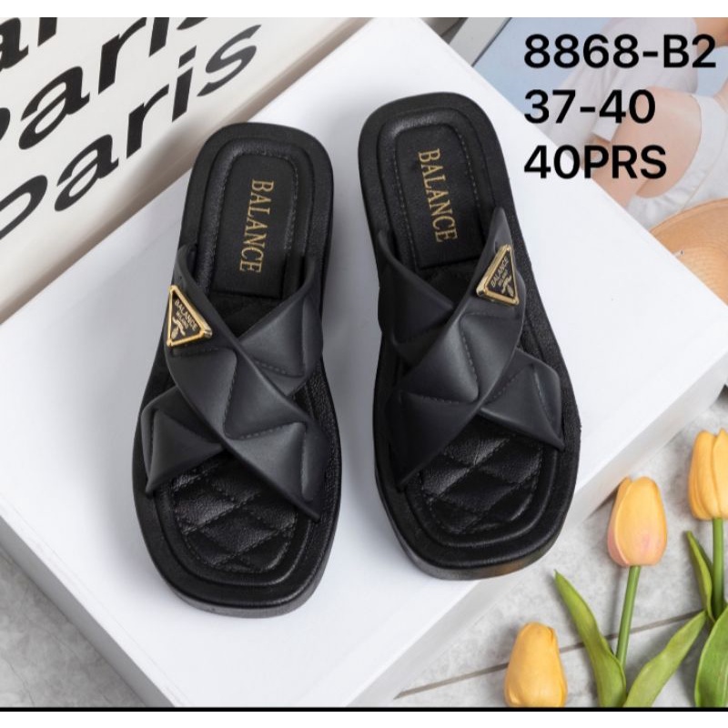 Sandal Slop Karet Import Wedges Tebal 5 cm BALANCE 8868-B2