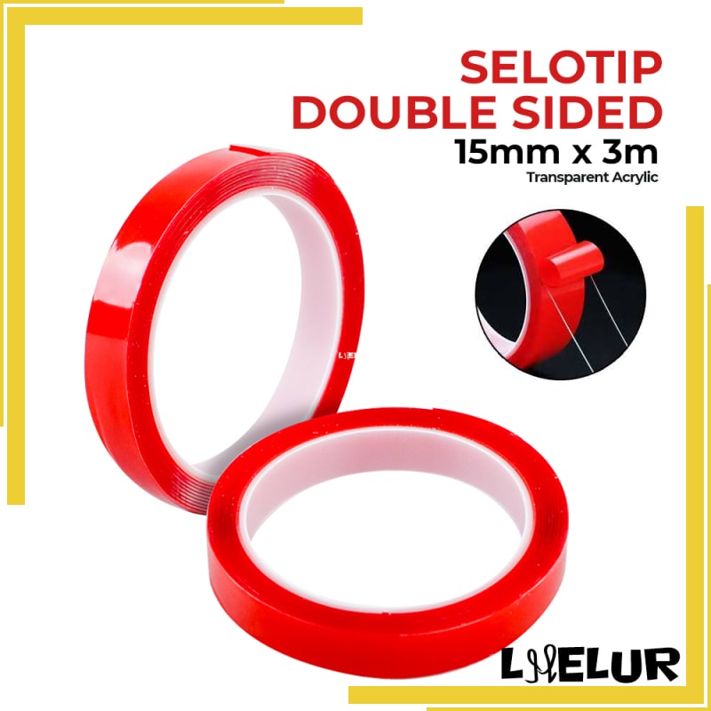 

Selotip Double Sided 3 meter Tape Transparent Acrylic XY