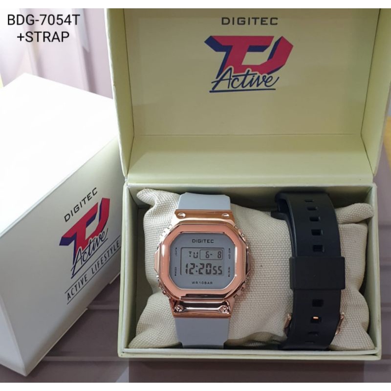 JAM TANGAN WANITA DIGITAL PERSEGI DG7054 7054 FREE 1RUBBER