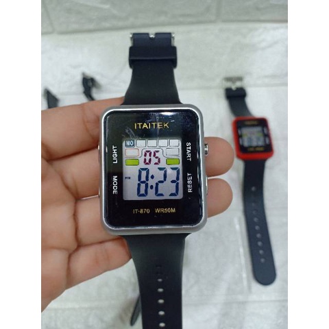 Jam Tangan Pria Jam Tangan Wanita Digital Waterproof Antiair Karet ITAITEK