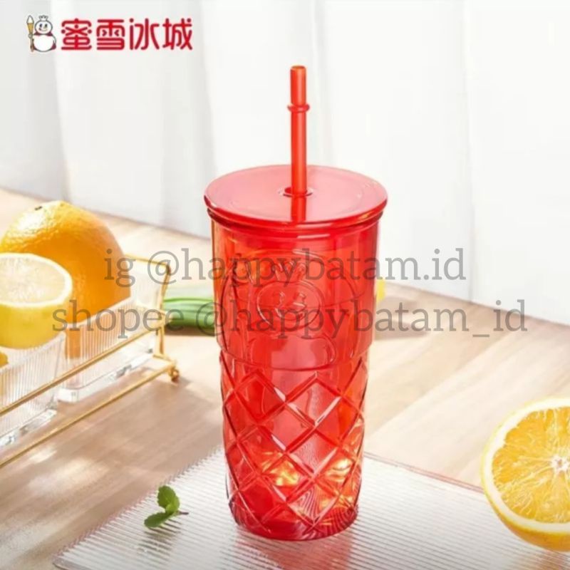 mixue original tumbler RED gelas minum mixue kaca limited edition