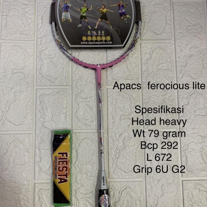 Raket Badminton APACS FEROCIOUS LITE 79 Gram grip 6U G2 original