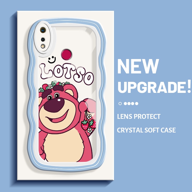 Casing Ponsel untuk Realme 3 Pro Realme 3i Casing lucu beruang kesing stroberi Lotso indah krim bata