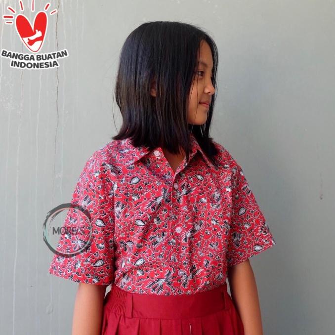 Seragam Baju Batik SD/MI/TK/PAUD JM Merah