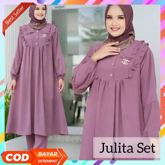 Terbaru One Set Fawnia Cardi Kekinian / Setelan Wanita Muslim / Pakaian Wanita Terbaru / Set Baju Pr