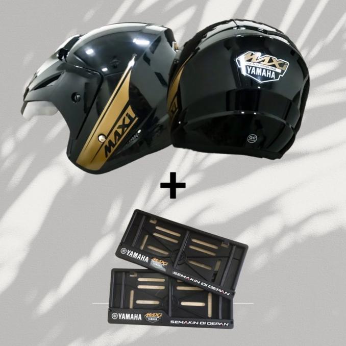 HELM YAMAHA MAXI NMAX AEROX LEXI HALF FACE ORIGINAL CASING PLAT NOMOR