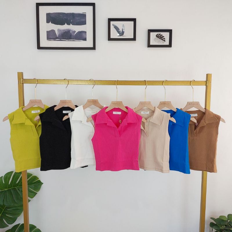 ATASAN CROP BRAND DOUBLE M FASHION WANITA IMPORT BANGKOK