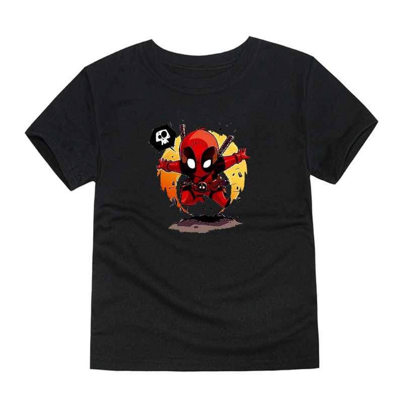 Kaos Anak Unisex Deadpool Baju Oblong Anak Lengan Pendek Baju Atasan Anak 2-16Th Cod