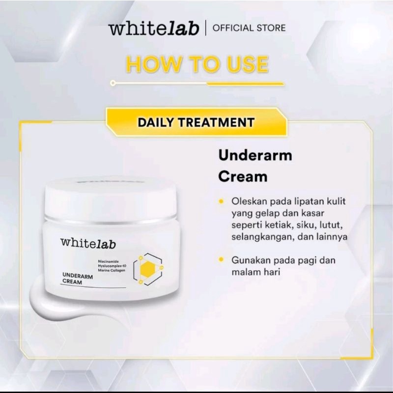 Whitelab Underarm Cream 20ml Krim Pencerah Ketiak / Selangkangan / daerah lipatan lainnya