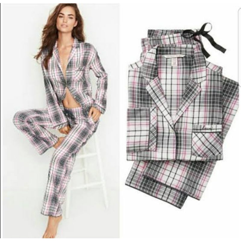 Victoria Seceret Pajamas Set | Baju Tidur Wanita | Piyama Victoria's Secret  Plaid