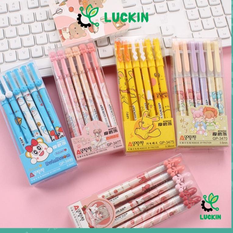 

[PROMOSI !!] Luckin (12pcs) pen bisa hapus/pen gel hapus/erasable pen lucu fancy pen karakter yang bisa di hapus ODEMEI [KODE 764]