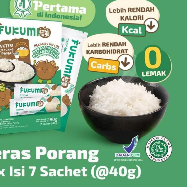 

Limited ✔️⭐ Fukumi Beras Porang / Konjac Rice - 1 Box Isi 7 Sachet 280gr