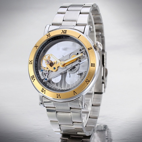 AliExpress Shenhua Mekanis Jam Tangan Pria Bulat Satu Kata Gerakan Antik Bisa Tahan Air Stainless St