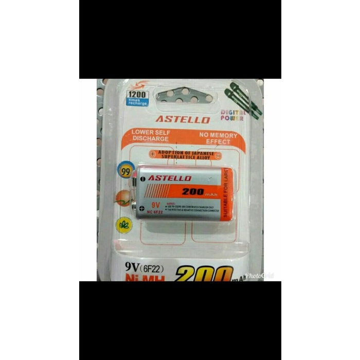 Terlaris Baterai Kotak 9V 200Mah Batre Cas Ulang Rechargeable Baterai Kotak