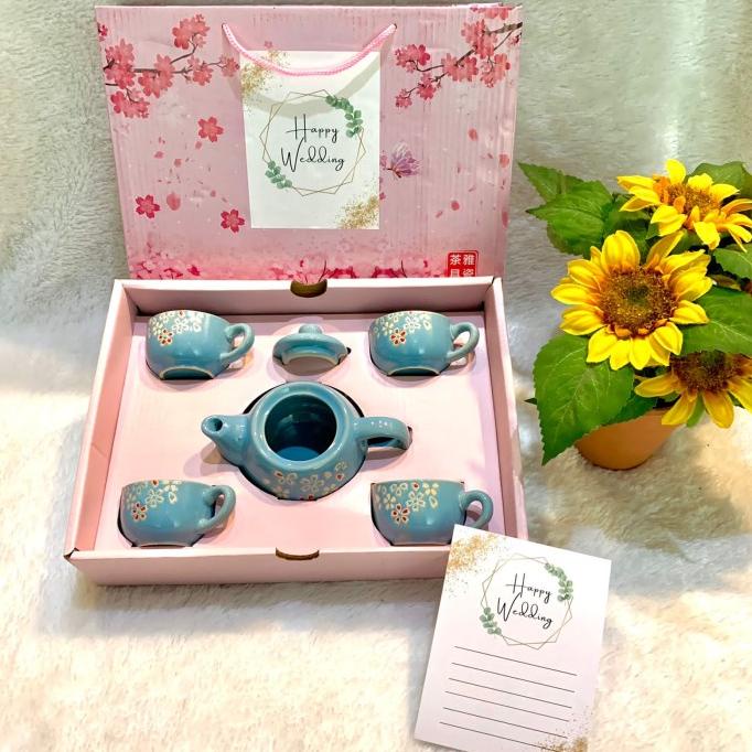 souevir Chinese Tea Set dan tea pot keramik premium