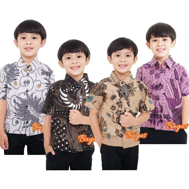 Baju batik anak laki-laki batik anak cowok umur 1-13 tahun
