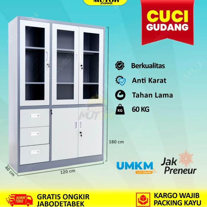

Best Seller Lemari Arsip Lemari Besi Filling Cabinet - Kombinasi 3 Pintu 3 Laci Original