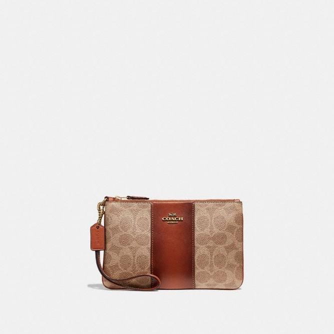 Terbaru Coach Small Wristlet In Colorblock Signature Canvas 32445 Original