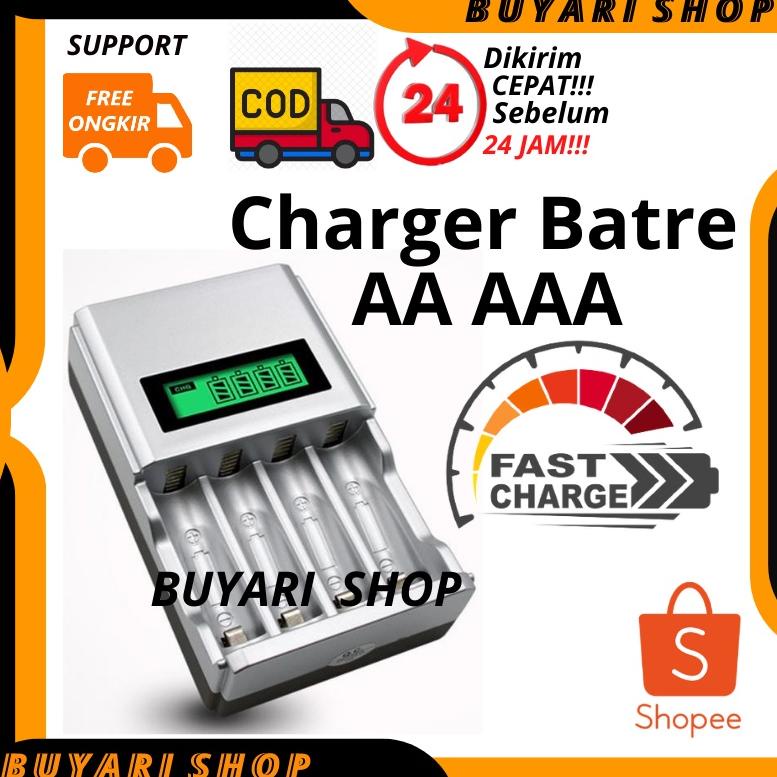 HOT Taffware Smart Intelligent LCD 4 Slot Charger baterai AA I Charger Batre AA - Taffware C903W- Al