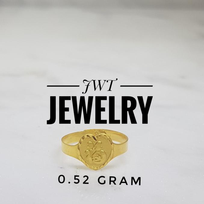 CINCIN BAYI BABY ANAK EMAS KUNING FU LOVE HATI HOKI SUKSES BAHAGIA