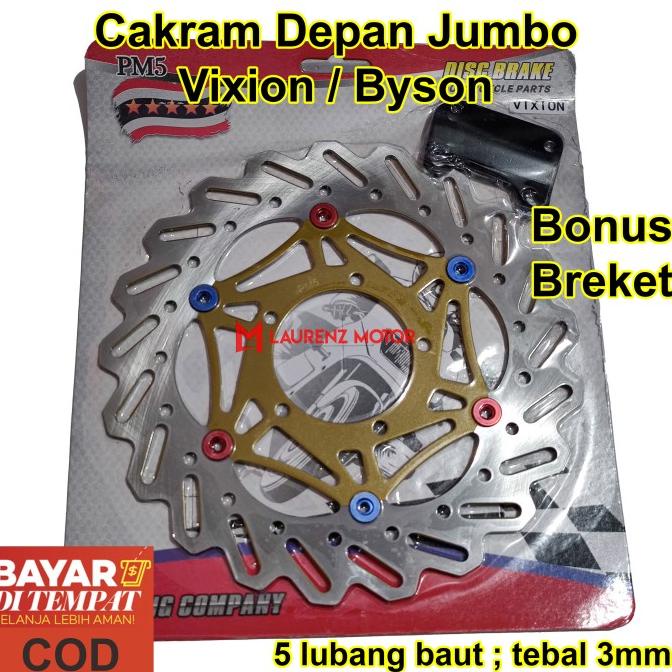 Cakram Depan Vixion Byson Jumbo Piringan Rem Variasi Bonus Breket