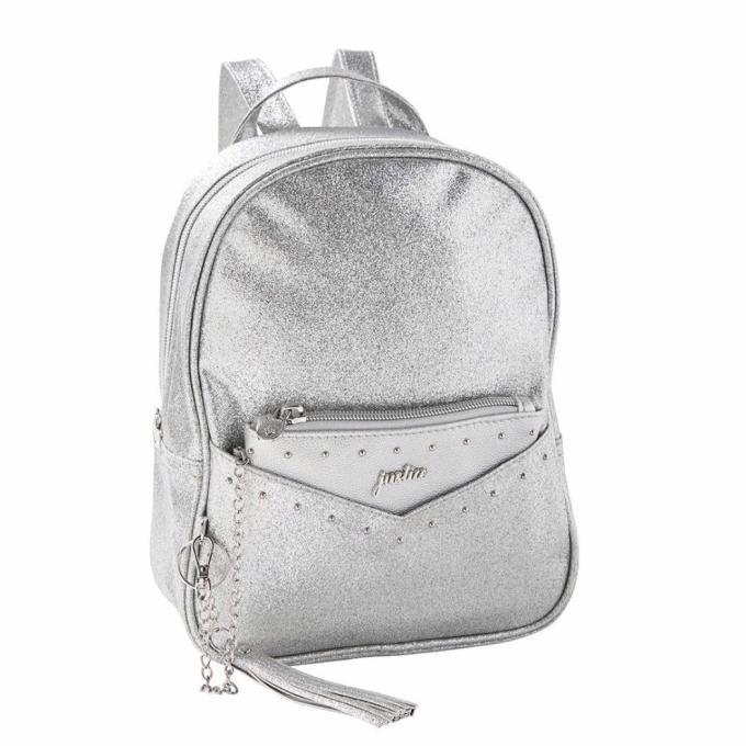 Justice Girls Dome Mini Backpack with Wristlet Silver tas ransel anak