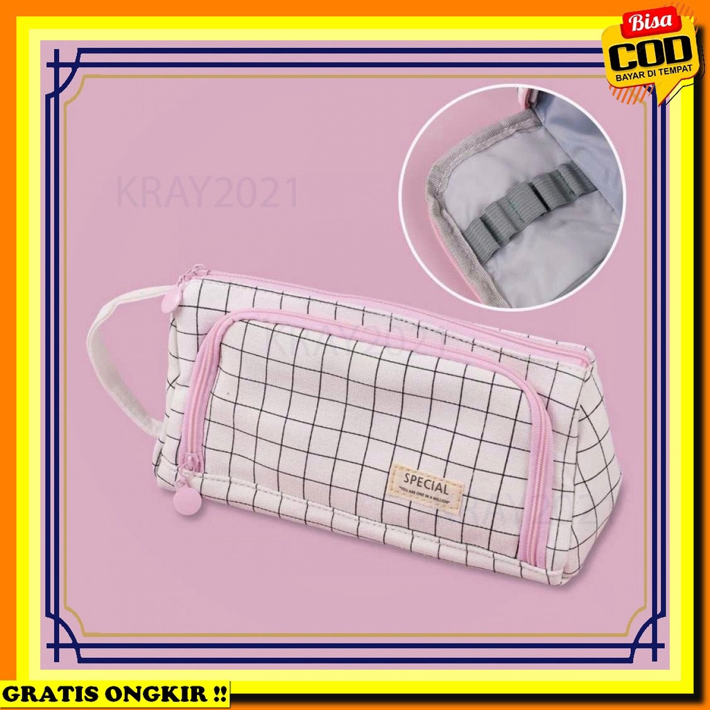 

Tempat Alat Tulis Tabung Tempat Pensil Pulpen Tempat Pensil Large Capacity Motif Garis - Pb01