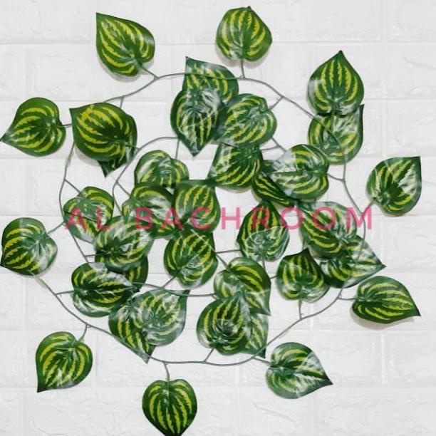TANAMAN DAUN RAMBAT SEMANGKA BESAR 7.5CM 200 DEKORASI DAUN PLASTIK
