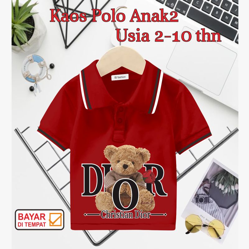 ((IB))KAOS ANAK2 KERAH POLO/BEAR DIGITAL SABLON