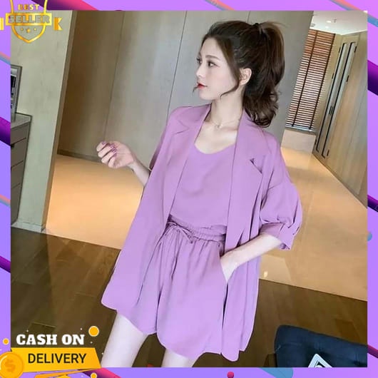 Setelan Blazer Wanita 1 Set Jumbo  Terbaru Oneset Dewasa Kekinian Remaja Rok Baju Murah Hijab Oneset