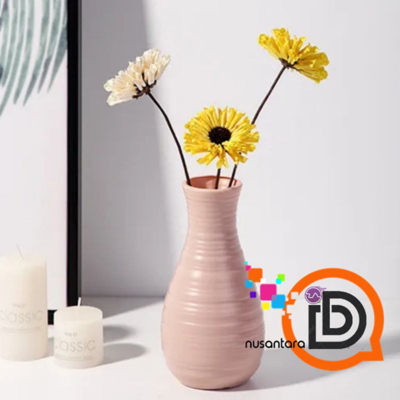 Vas Bunga Plastik Gentong / Pot Bunga Estetik / Hiasan Dekorasi Rumah