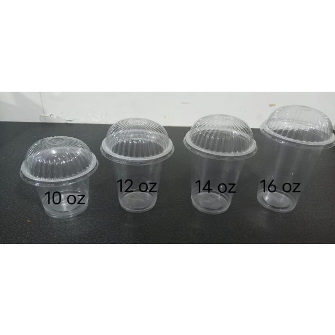 favorit] Gelas PP 10,12,14,16 Oz + Tutup Domlid Ulir Gelas dan tutup plastik