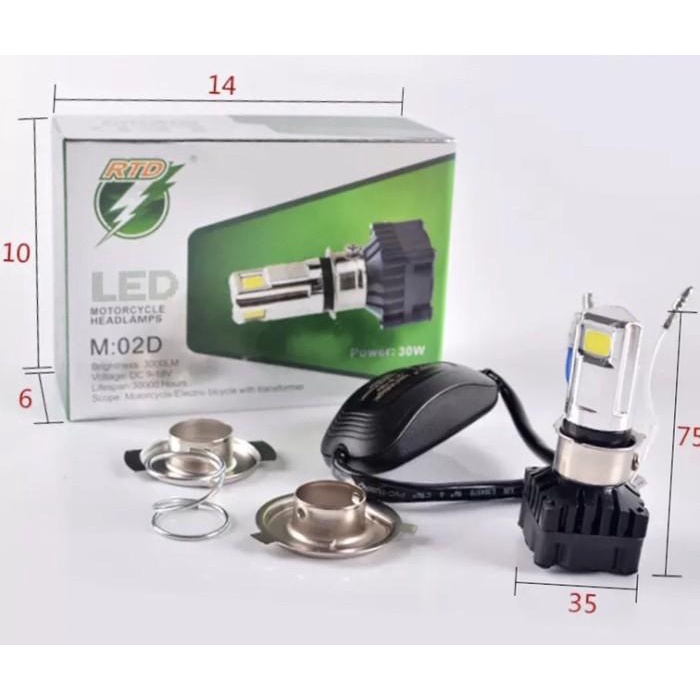 Rtd Led Lampu Utama Headlamp Led Rtd M02D 3 Sisi Original