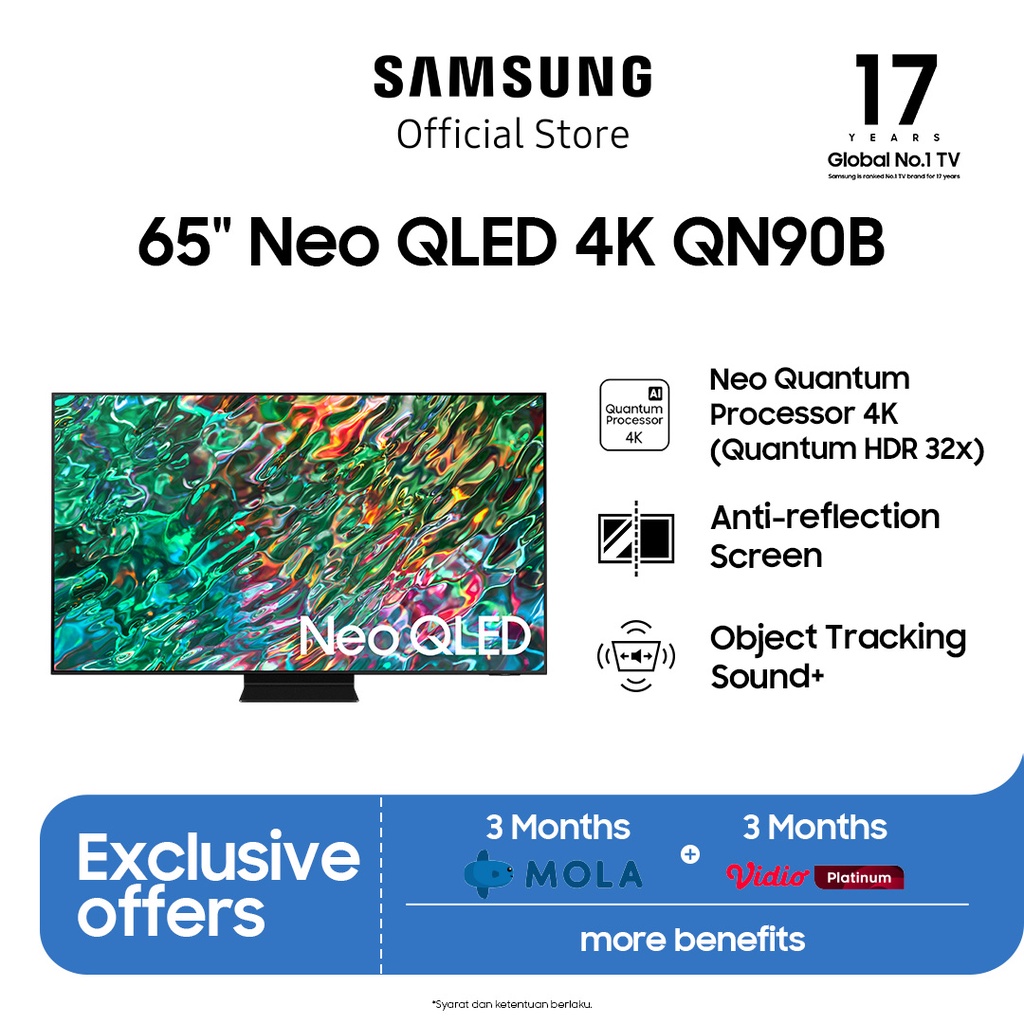 Samsung Smart TV 65 inch Neo QLED 4K QN90B dengan Quantum Matrix Technology QA65QN90BAKXXD