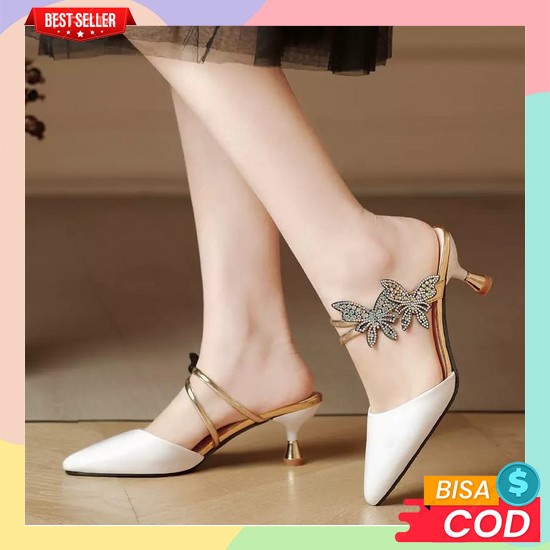 Heels Wanita Korea Kondangan Import Sandal Hak Tinggi Hahils Terbaru 2023 Elegan Premium Hells Hils 