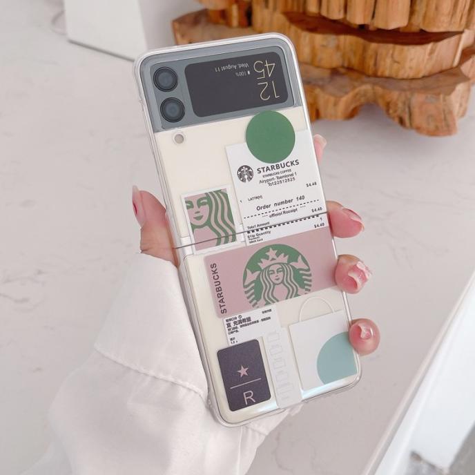 READY starbucks clear case casing samsung z flip 4 z flip4 lucu zflip