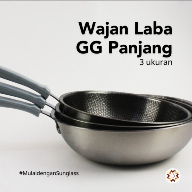 Kuali Penggorengan Wajan Laba Gagang Panjang SS Stainless Steel  - Motif Laba-laba