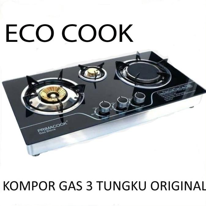 KOMPOR TANAM ECO COOK KOMPOR GAS TANAM 3 TUNGKU INFRARED TEMPERED TERBARU EL09I09A82L