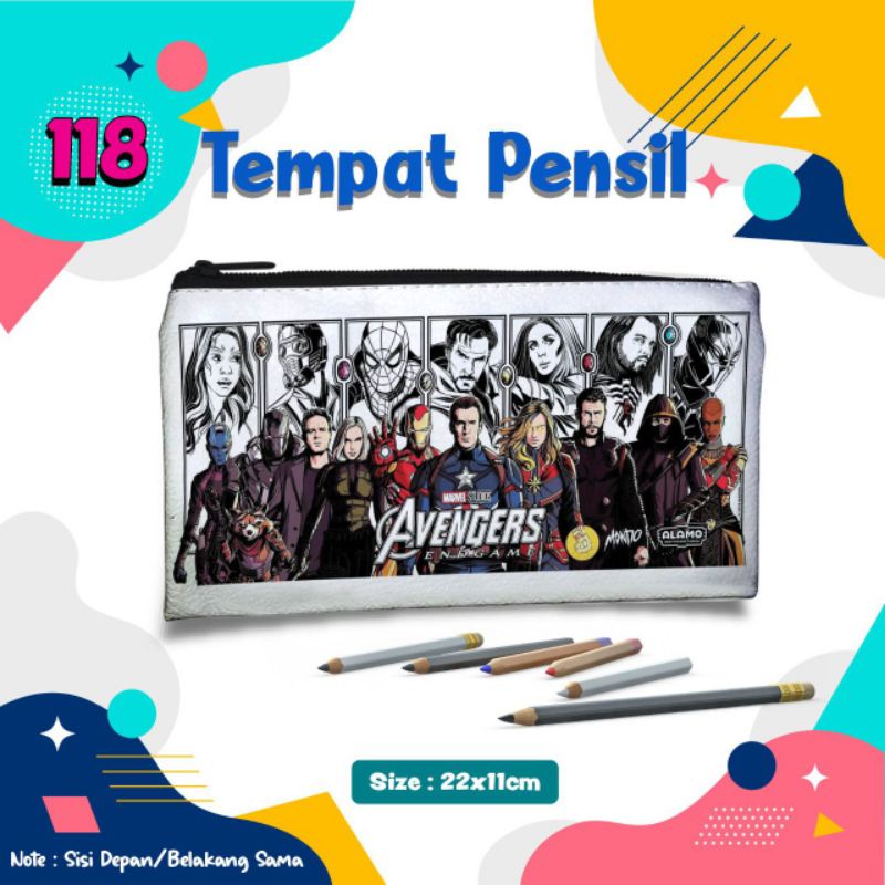 

Avengers Tempat Pensil 118 Pouch Custom Nama Foto Souvenir Kado Hadiah Wadah Kotak Dompet