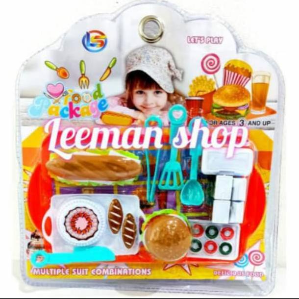 Mainan Masakan Burger Food Set Junk Food Plastik Berkualitas Keren