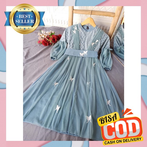 Baju Anak Kondangan Pesta Natal Dress Fabia Kid Sabrina Brukat Gaun Anak Perempuan Dres Brukat Anvil