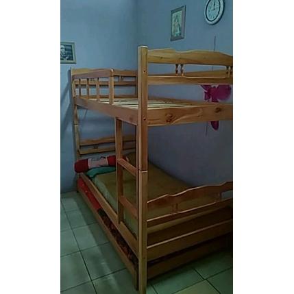 RANJANG SUSUN / RAnjang tingkat 3 susun ukuran 90 / ranjang kayu susun 3 tingkat