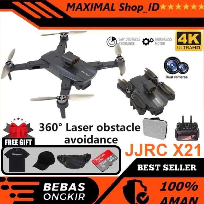 Drone JJRC X21 GPS 4K Camera Brushless Sensor Anti Tabrak 500 meter