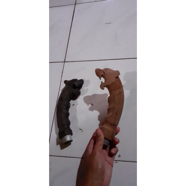 Gagang golok ukir macan Handle golok