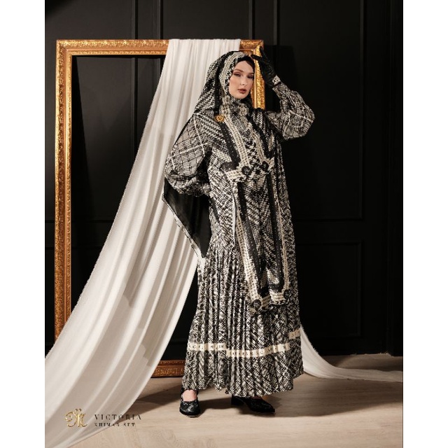 Gamis Dress Premium - Magdara Victoria Dress Set Khimar Signature
