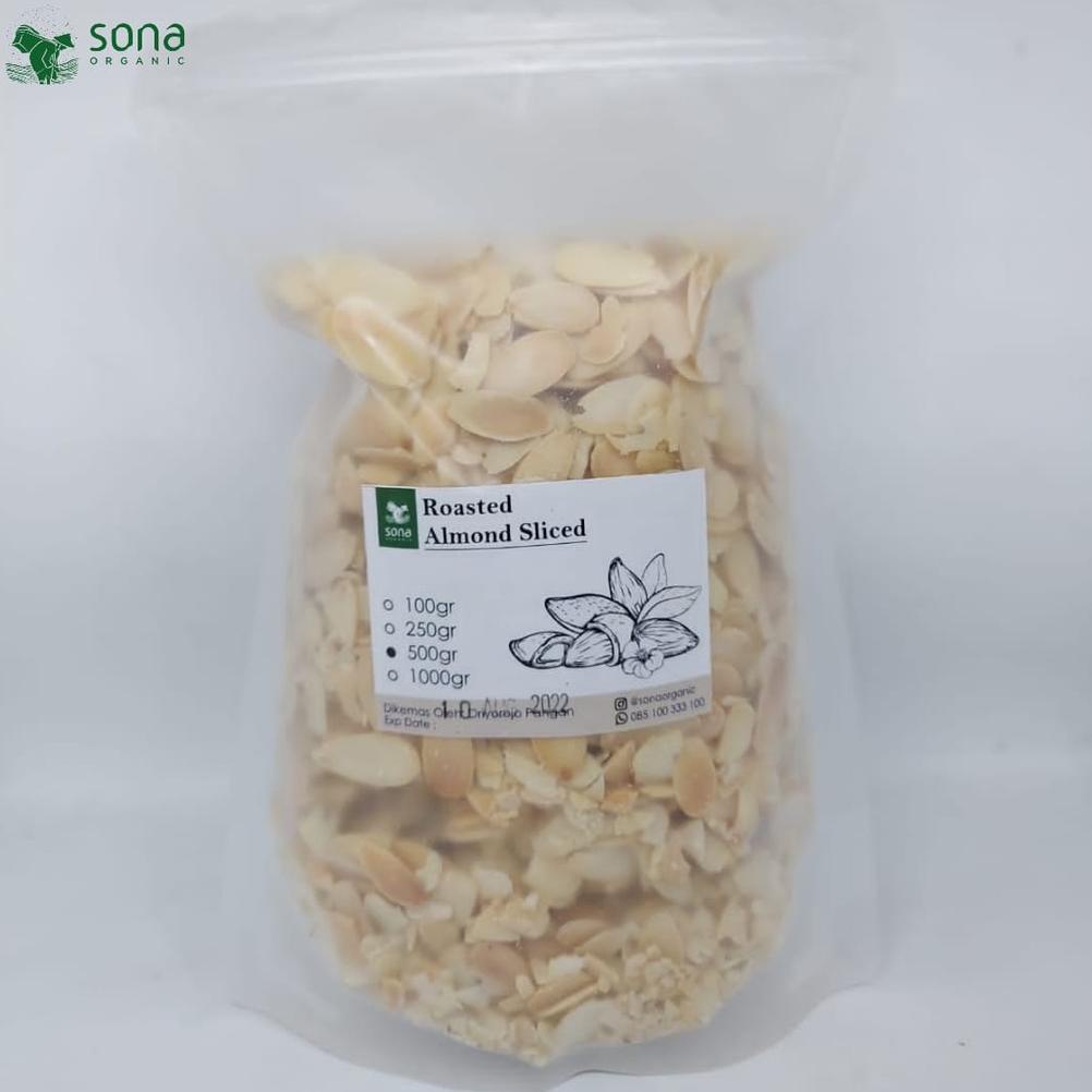 

Roasted Almond Sliced 500gr - Sona - Kacang Almond Iris Panggang/Oven Best Seller