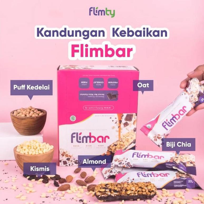 

FLIMBAR BY FLIMTY SNACK SEHAT RASA COKLAT 1 SACHET / 1 BAR BPOM ORI Cocok Untuk Cemilan DIET Kamu Best Seller