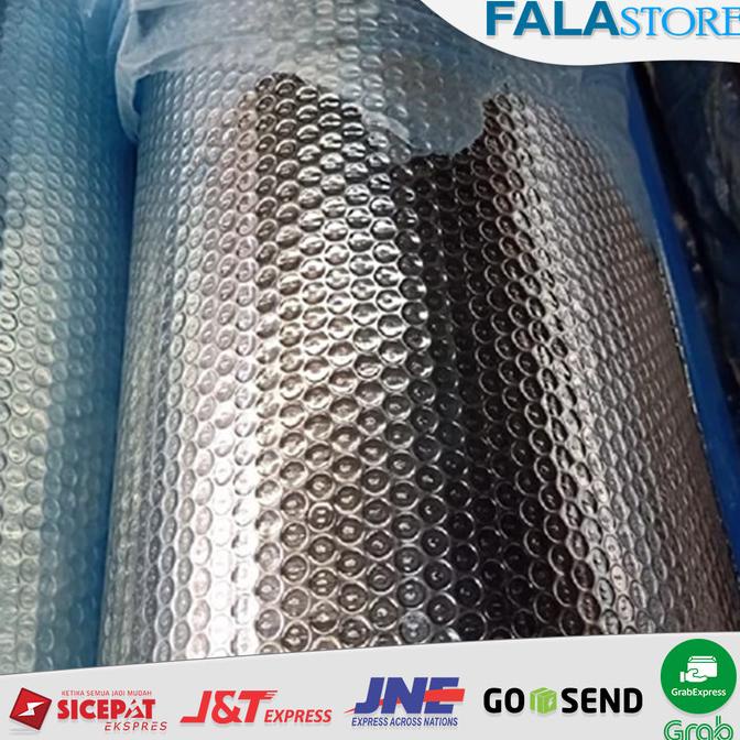Alumunium Foil Insulasi Woven Double Buble Roll Peredam Panas Atap 25M
