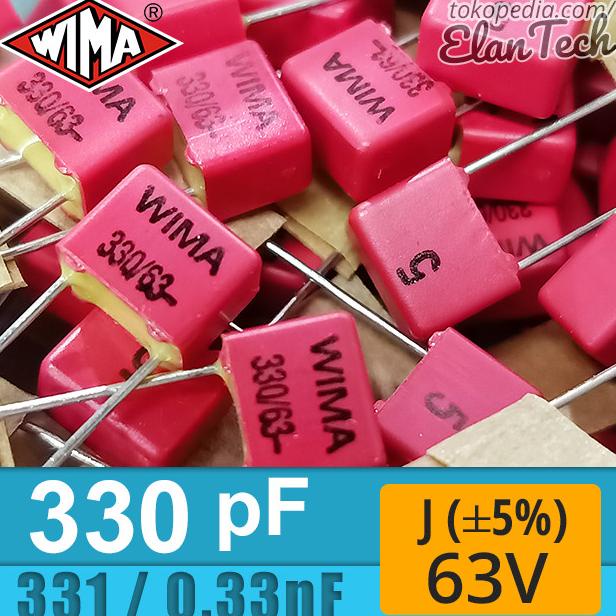 Wima 330pF / 331 / 0.33nF J 63V Capacitor Kapasitor Elan73c Berkualitas